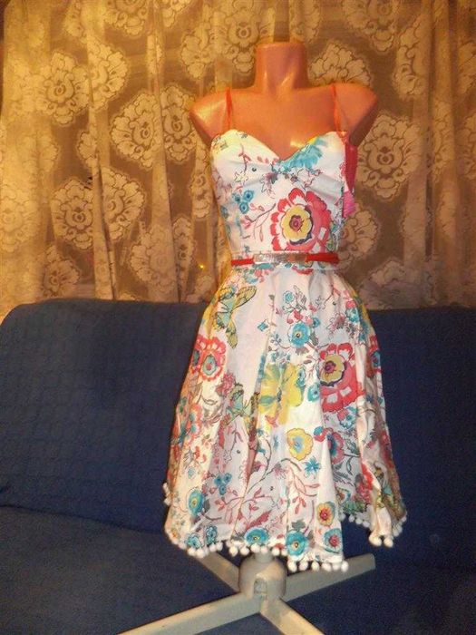 Rochie Ladonna flowers chain white dress starshiners imprimeu floral