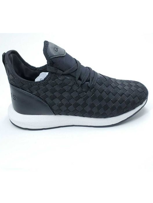 Adidasi GUESS Men High Top Fashion Sneakers _ Black Woven Fabric