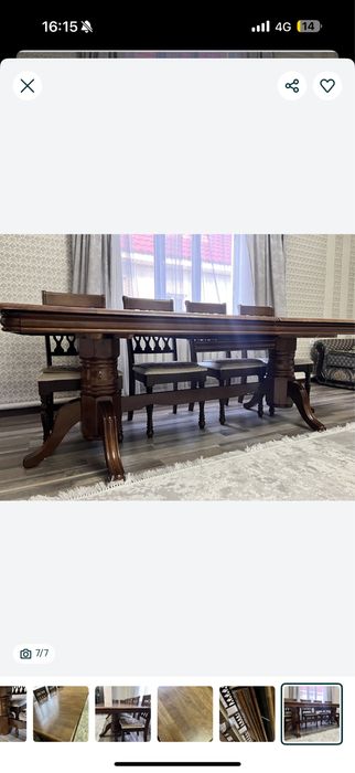 Гостивой стол из красной деревы(4метр)