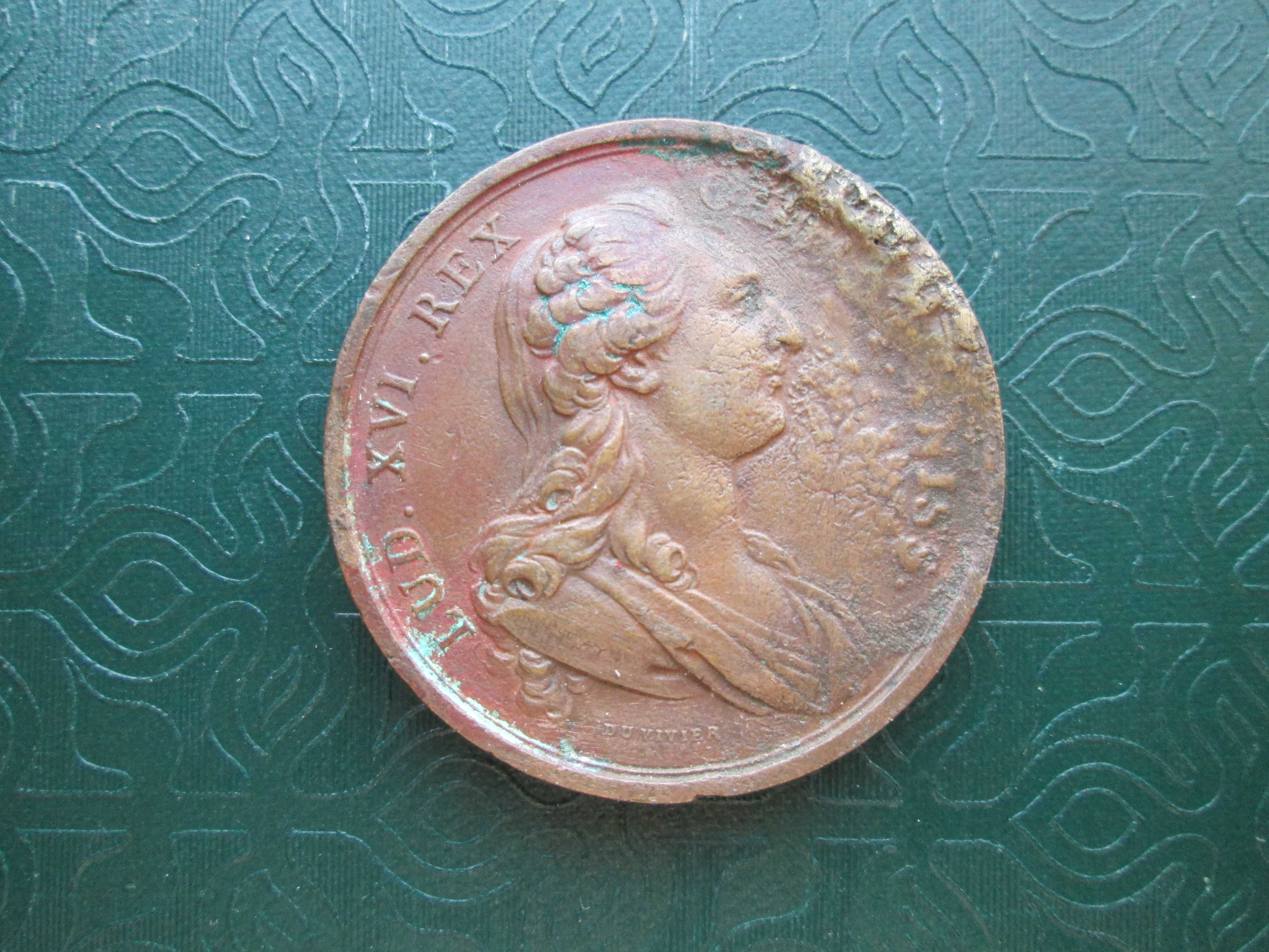 Moneda veche, Medalie veche, Franta 1790. Ludovic XVI