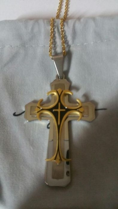 Crucifix pandativ (stell&gold platted)