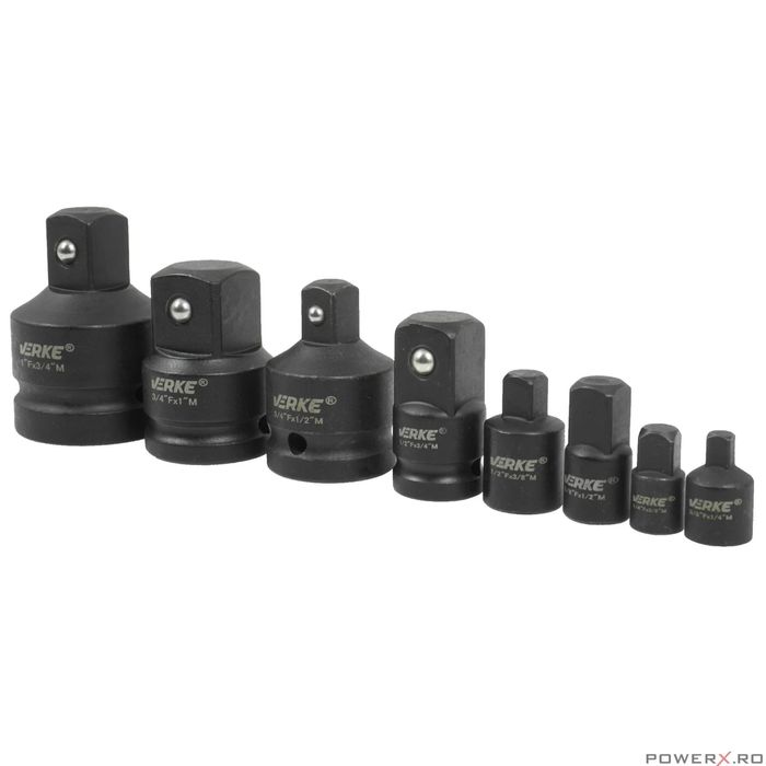 Set reductoare de impact, 1/4, 1/2, 3/4, 3/8, 8 piese, Verke
