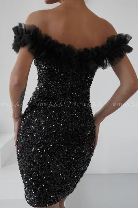 Рокля с пайети блестяща ластична