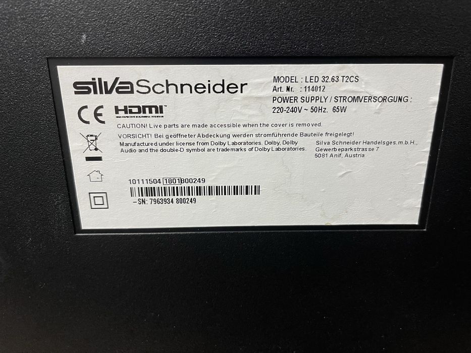 Телевизор Silva Schneider LED 32” - LED 32.63 T2CS