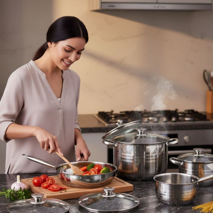 Комплект съдове от неръждаема стомана