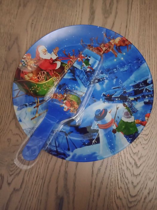 Блюдо для торта новогоднее