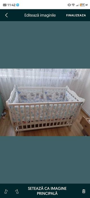 Patut bebe lemn masiv nou