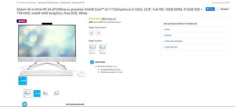 Sistem All-in-One HP 24-df1035nq-garantie 2 ani