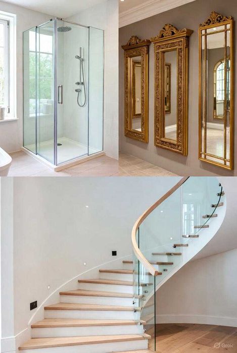 Душевые кабины. ромбик. Витраж. Зеркала. Витрины. Козырьки.Rombik