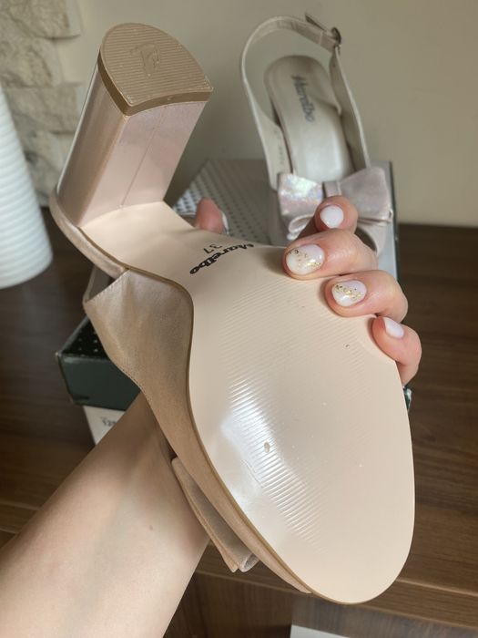 MARELBO Sandale Nr. 37 dama pudra satinat