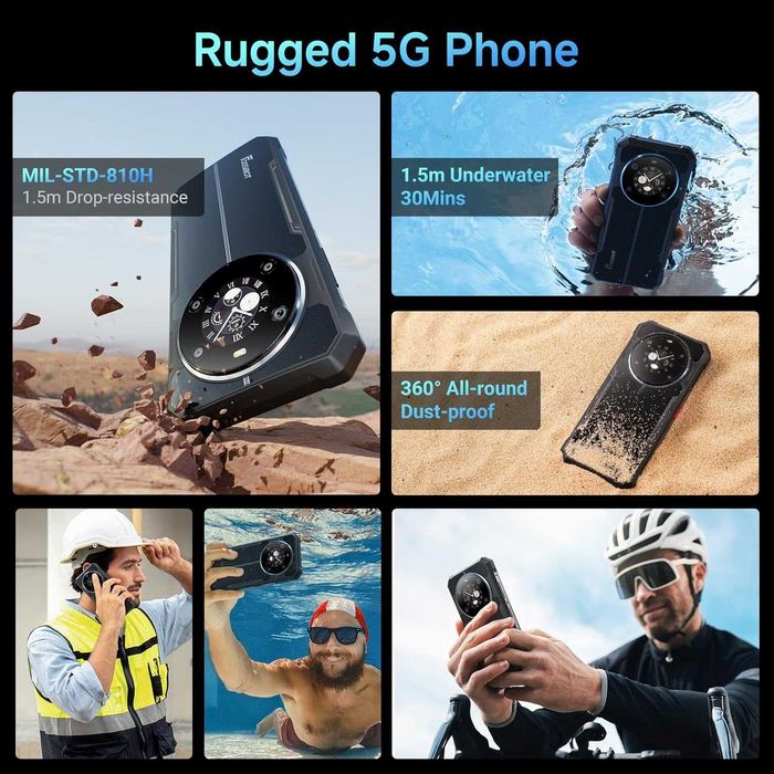 Fossibot F109 5G 24GB RAM 256GB ROM с IP68 защита,10600 mAh батерия