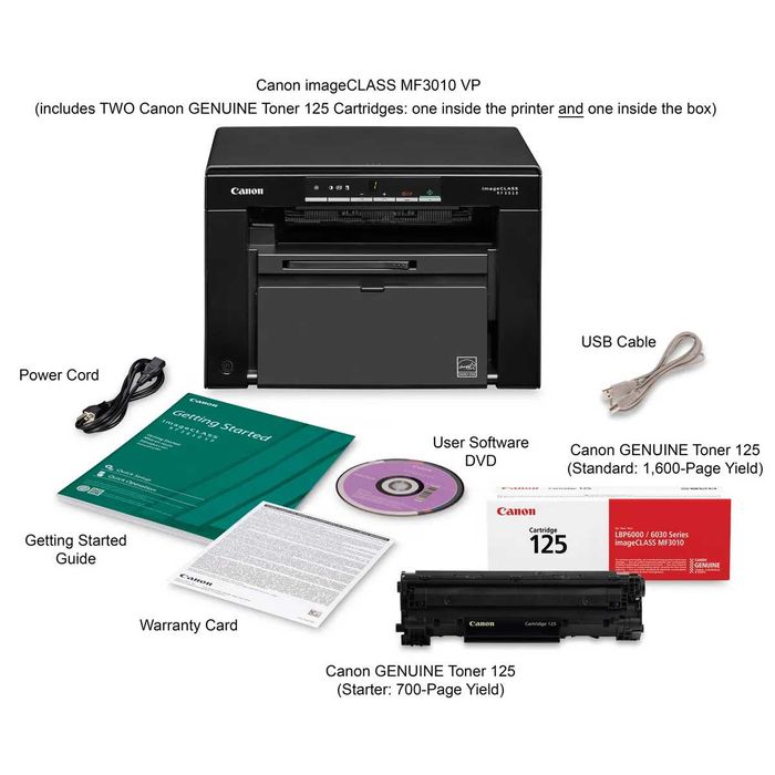 МФУ Canon imageClass MF3010VP (3в1) +1доп картридж, перечислением