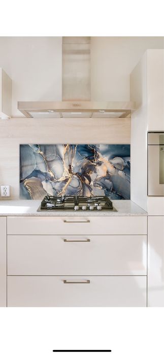 Panou Sticla Bucatarie, Abstract Marble Storm, 60x120cm
