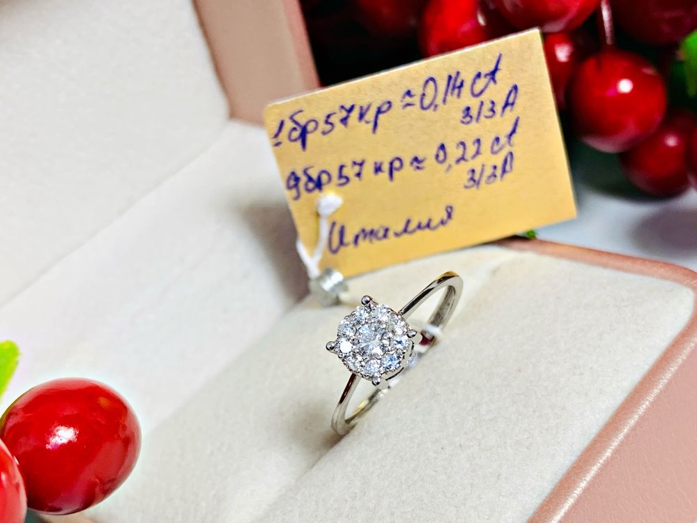 Итальянское бриллиантовое заводское кольцо модели «Одноглазка»