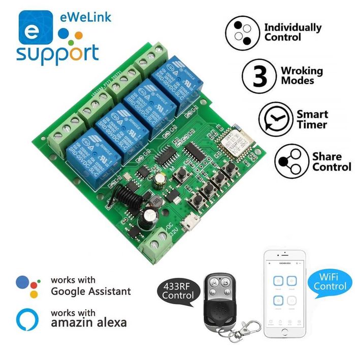 Comutator inteligent WiFi Modul releu autoblocant deschizător de uși