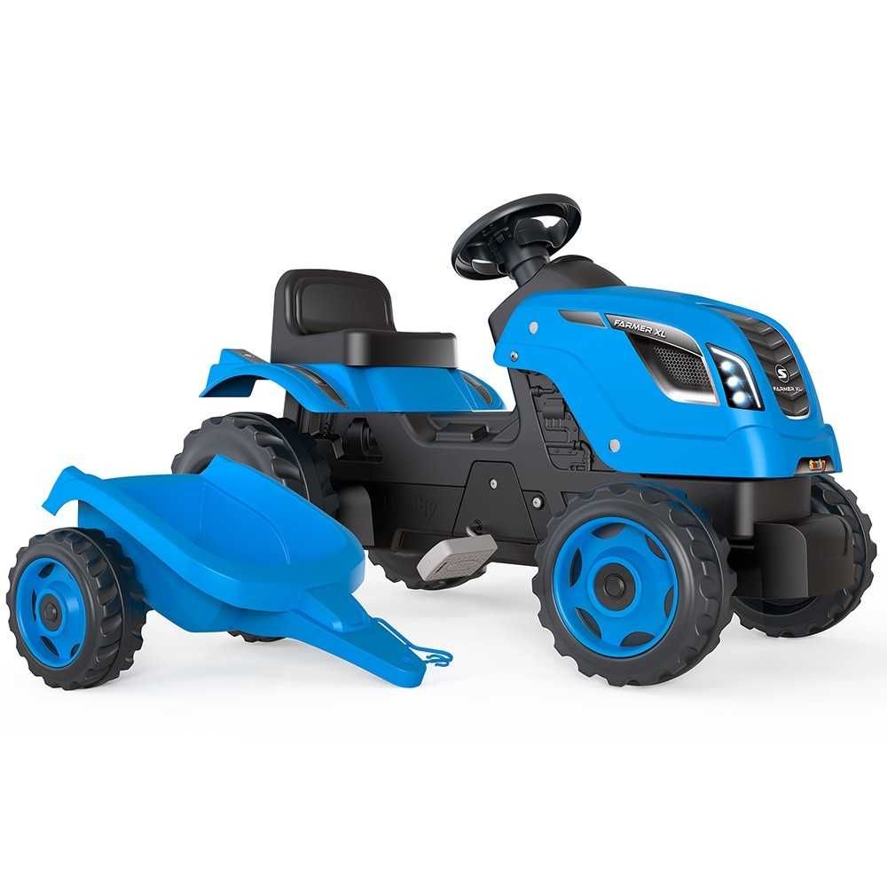 Tractor cu pedale si remorca Smoby Farmer XL verde/albastru