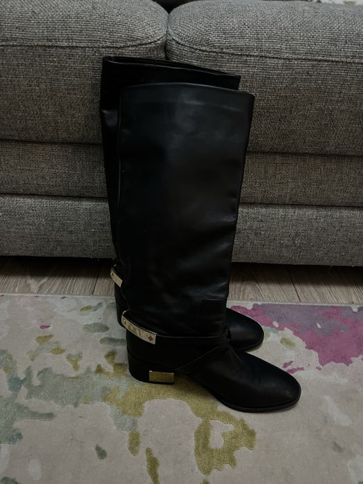 Осенние сапоги кожаные