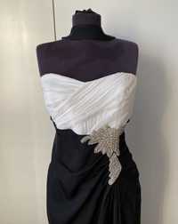 Официална дълга рокля Hrisima XS черно бяла