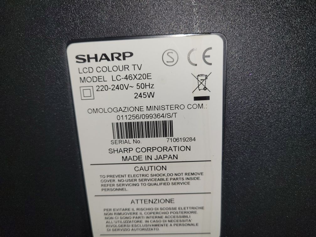 Sharp Lcd  46x20e  46 inch