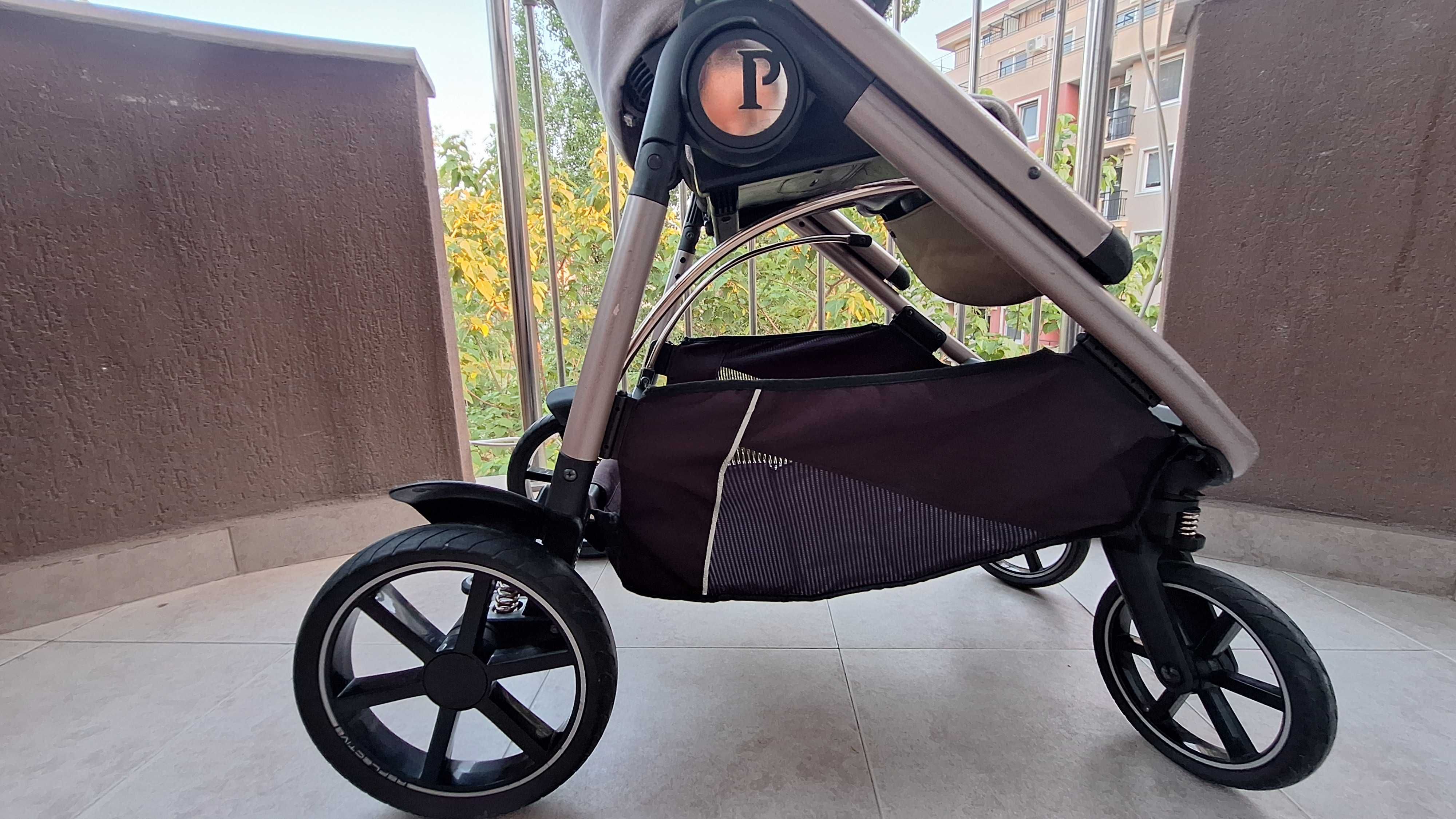 Бебешка количка Peg Perego 2в1 Veloce, 0-22 кг, Mon Amour, Бежов/Розов