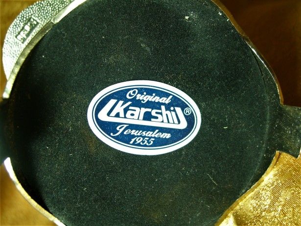 Iudaica! Suport Condimente Karshi Jerusalem Placat Argint, Colectie