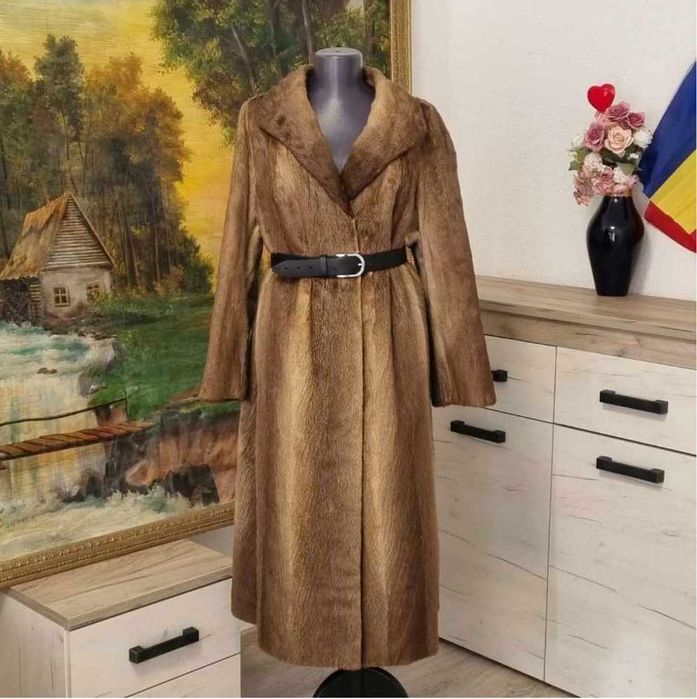 Haina din blana naturala de castor S/M/L/oversize (nu vizon)