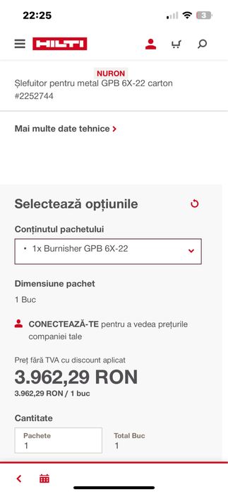 Masina de slefuit Hilti GPB 6X-22 Sigilat