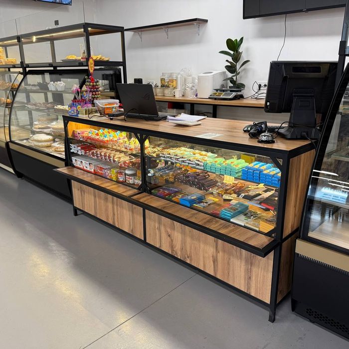 Изготовление кассовой зоны, надстройки, барные, столы. LoftBrand