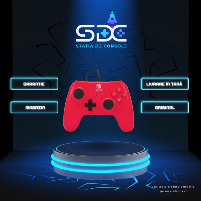 SIGILAT Controller fir PowerA Wired Nintendo Switch Raspberry Red NOU