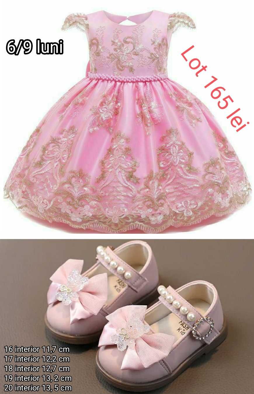 Set superb rochiță+pantofi 6/9 luni