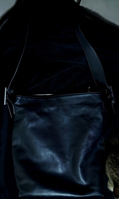 Сумка черная кожаная большая