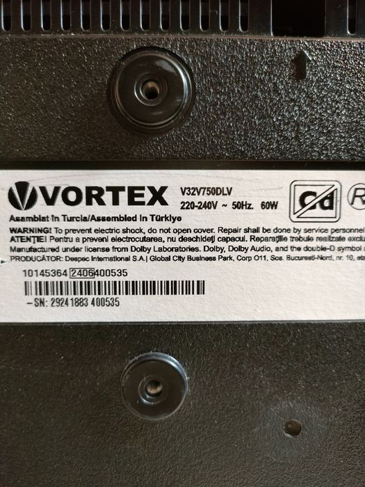 Vând TV LED Smart vortex V32V750DLV pentru piese