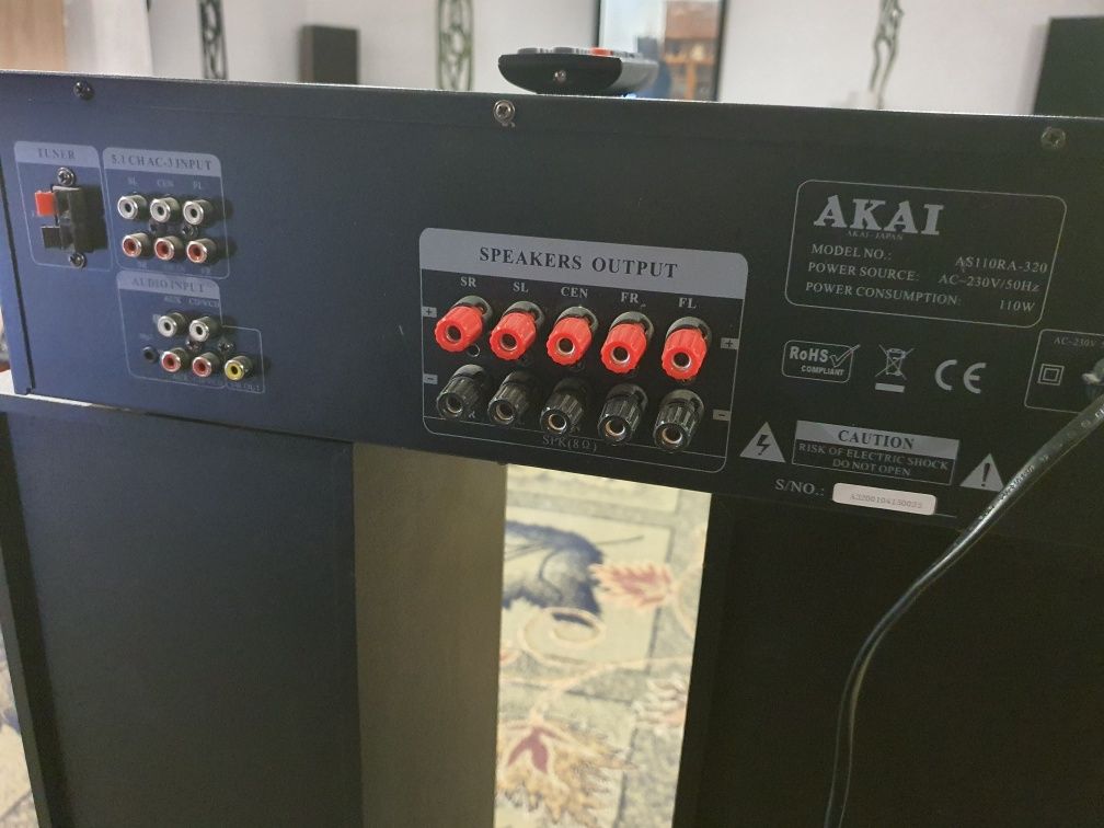 Amplificator Akai AS110RA-320, 5.1, cu boxe incluse
