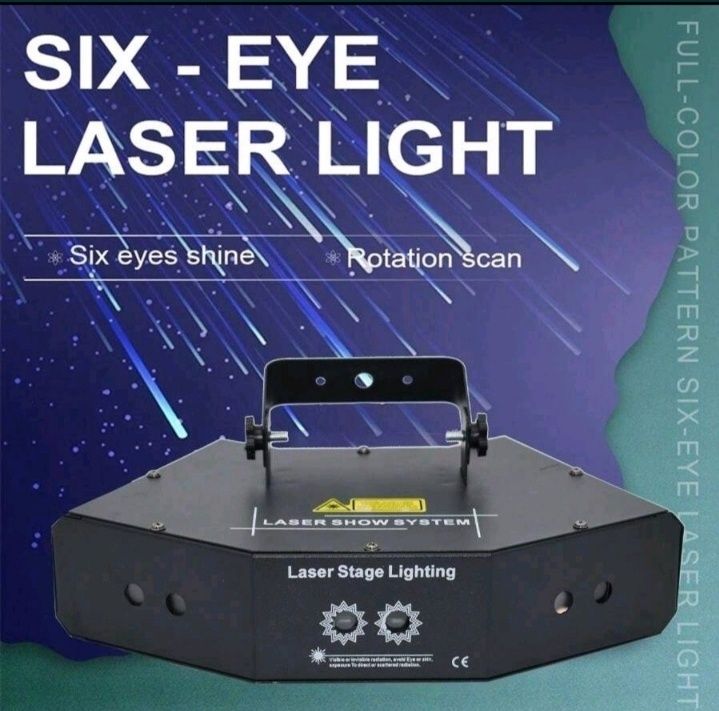 Laser Light cu 6 ochi + rotatie pentru disco
