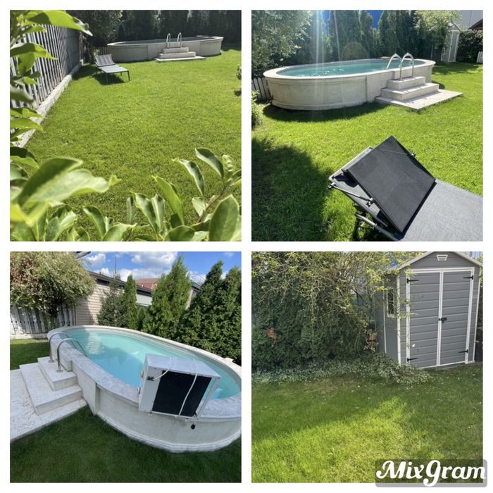 Apartament 3 camere + gradina 165 mp cu piscina + 2 parcari private