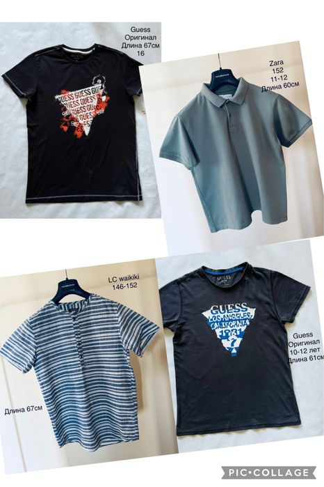 Футболка фирменная Zara, Guess, Wikiki