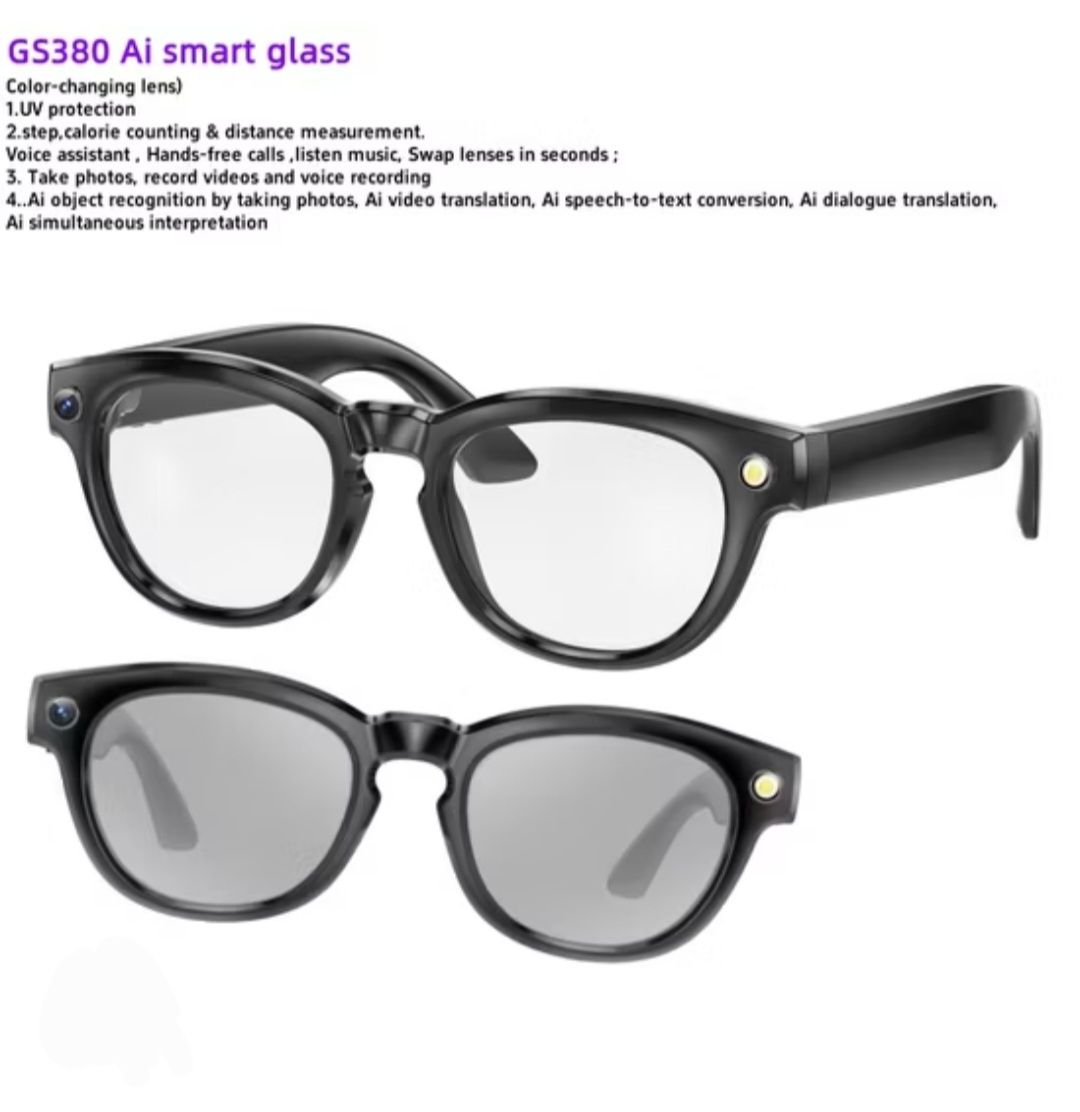 Умные очки с камерой / Smart glasses ( GS380 Black )