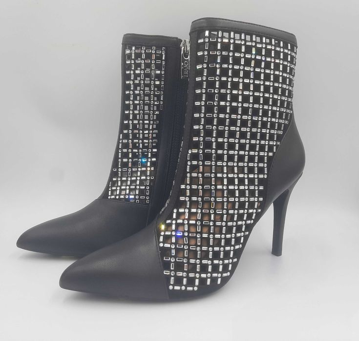 Superbe botine lux LIUJO originale piele naturala decorata cristale 37