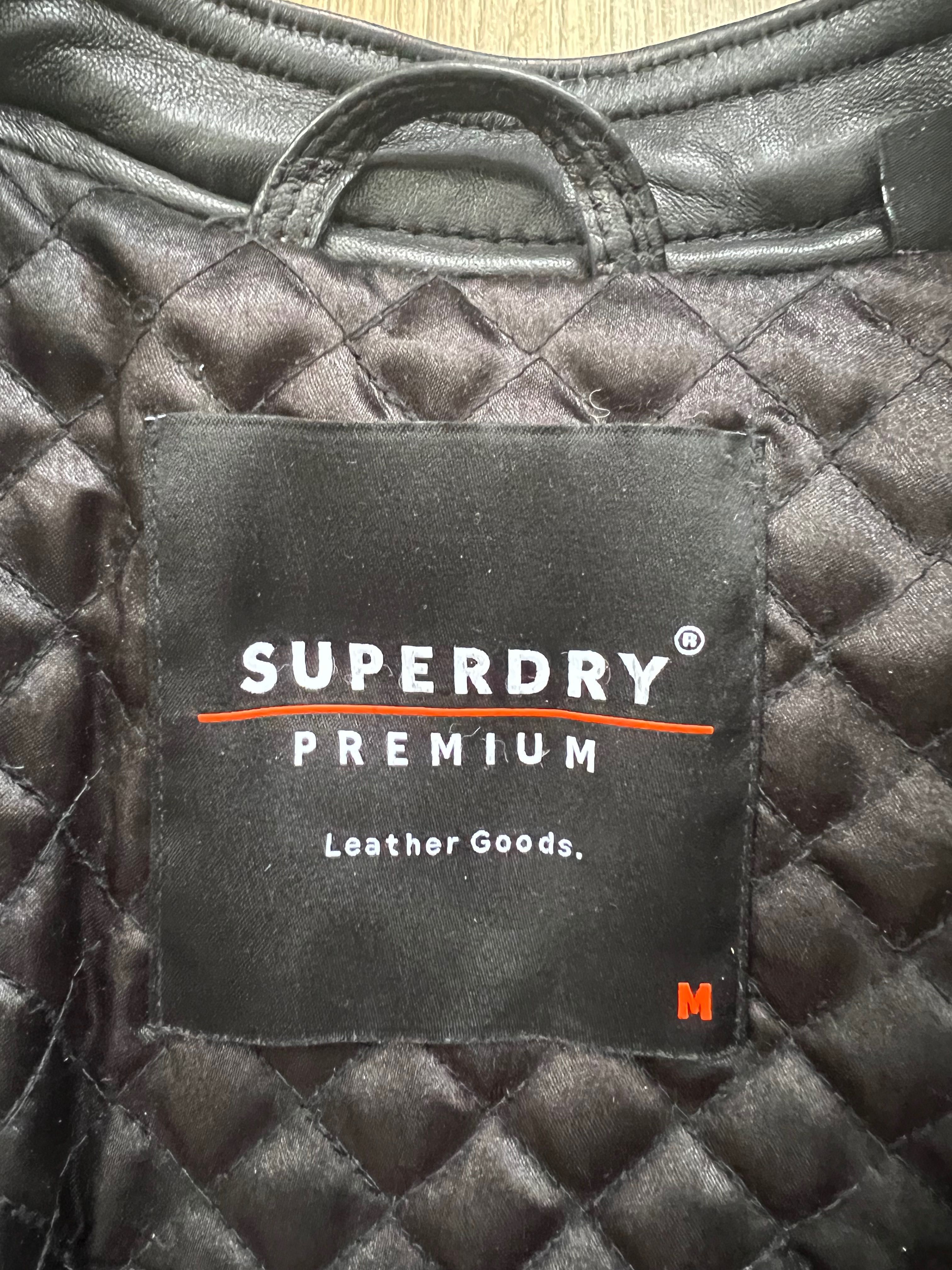 Мъжко Кожено яке Superdry 100% genuine City Hero Leather Racer Jacket