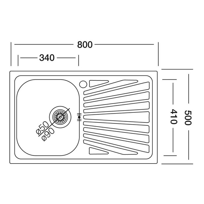 Chiuveta bucatarie inox anticalcar 50x80