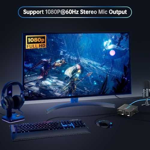 Нов HDMI USB Cat6 KVM Удължител 1080P 60Hz, 50м, HDR, PoE, Без Лаг