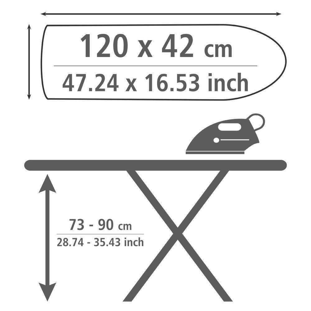 WENKO - Masă de călcat ADVANCE, 120x42 cm, Foarte stabila. Noua.