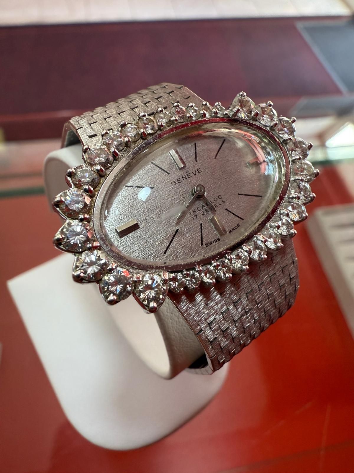 Ceas Geneve din aur 18K cu briliante Amanet BKG