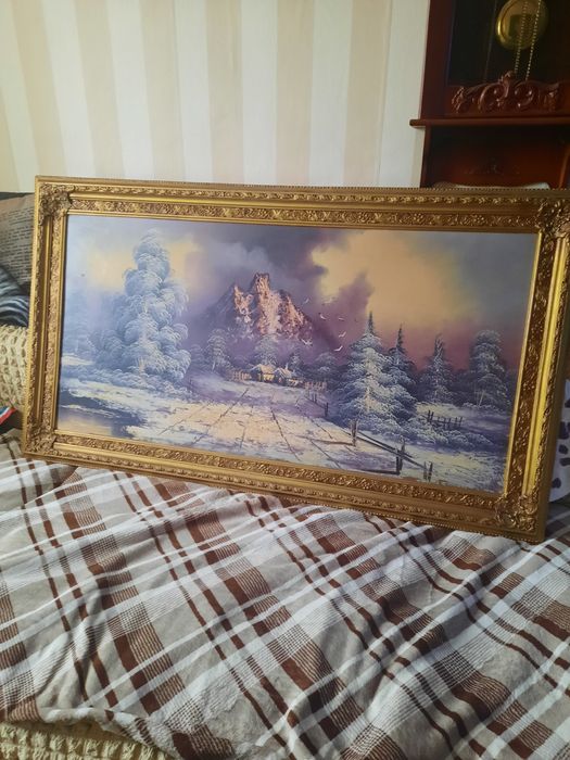 Картина холст масло дорогая рама