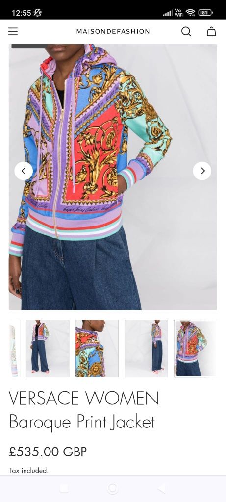 Hanorac dama VERSACE JEANS COUTURE original nou  pret 26mil magazin