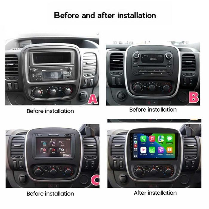 NAVIGATIE Android 14 Renault Trafic 3 Opel Vivaro B CarPlay + CAMERA