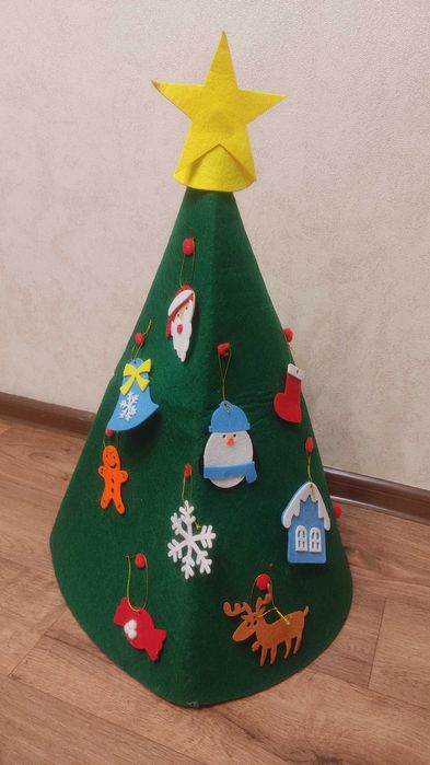 Ёлочка из фетра, 65см, 11 игрушек