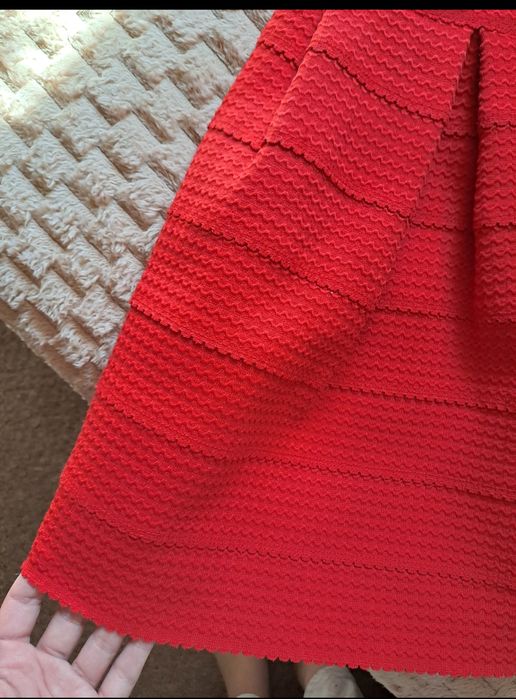 Fusta dama roșie bufanta pt Craciun fusta dama cloș