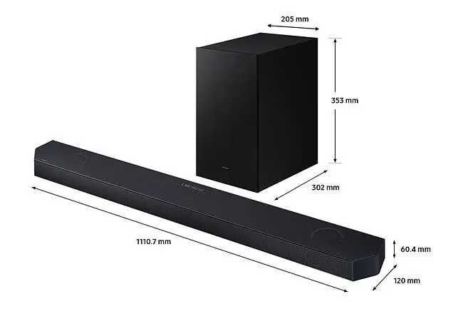 Soundbar Samsung HW-Q60T, 5.1, 360W, Wireless, Dolby, DTS, Negru