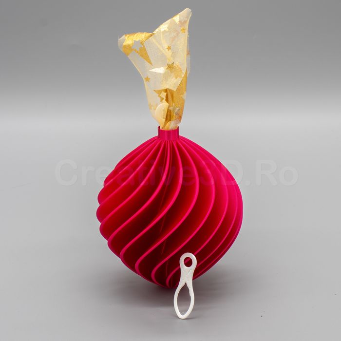 Glob de Craciun Spiral Cadou 90x100mm - multiple culori disponibile